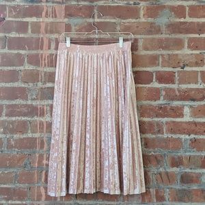 A new day Pink Velvet Pleated Skirt